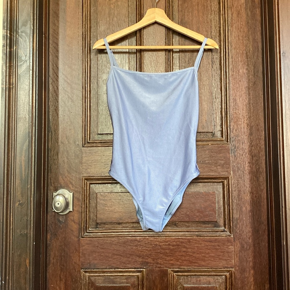 Aerie Shine Rib Scoop Full Coverage One Piece Swimsuit